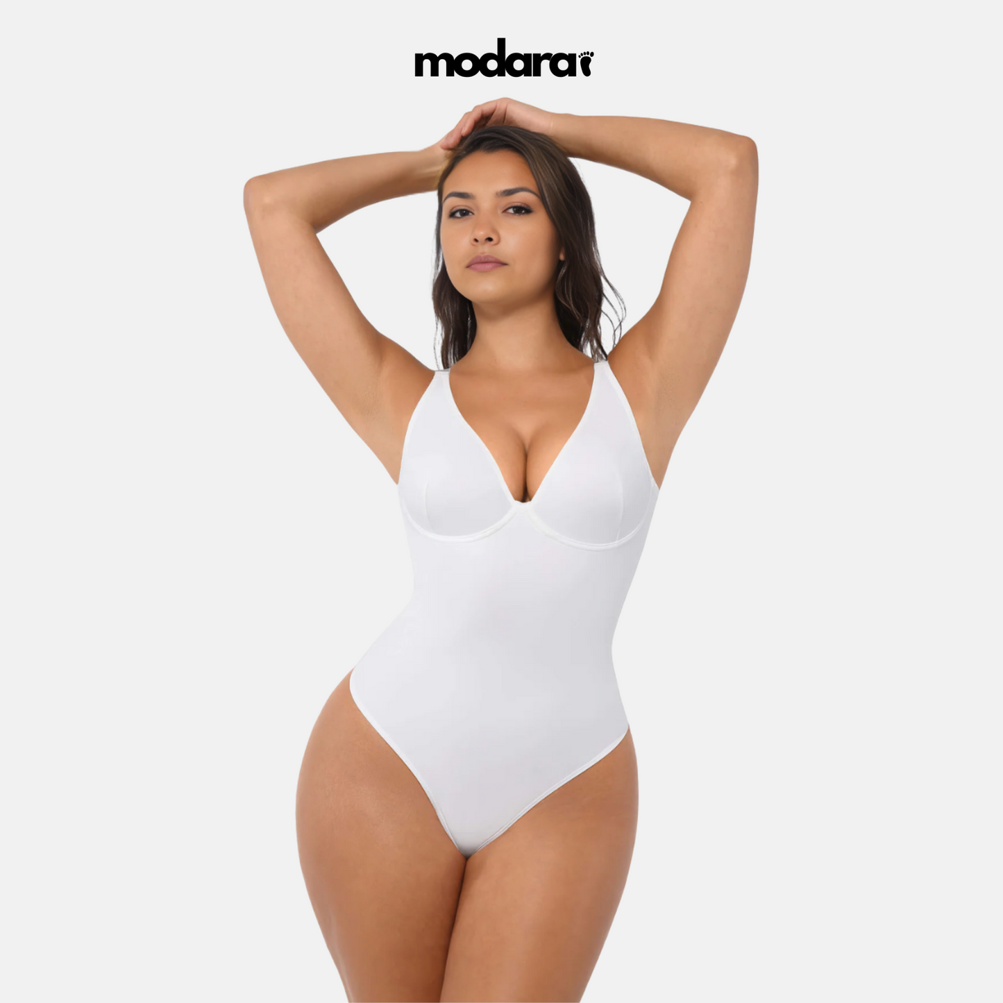 Modara V-Neck Shaping Thong Bodysuit