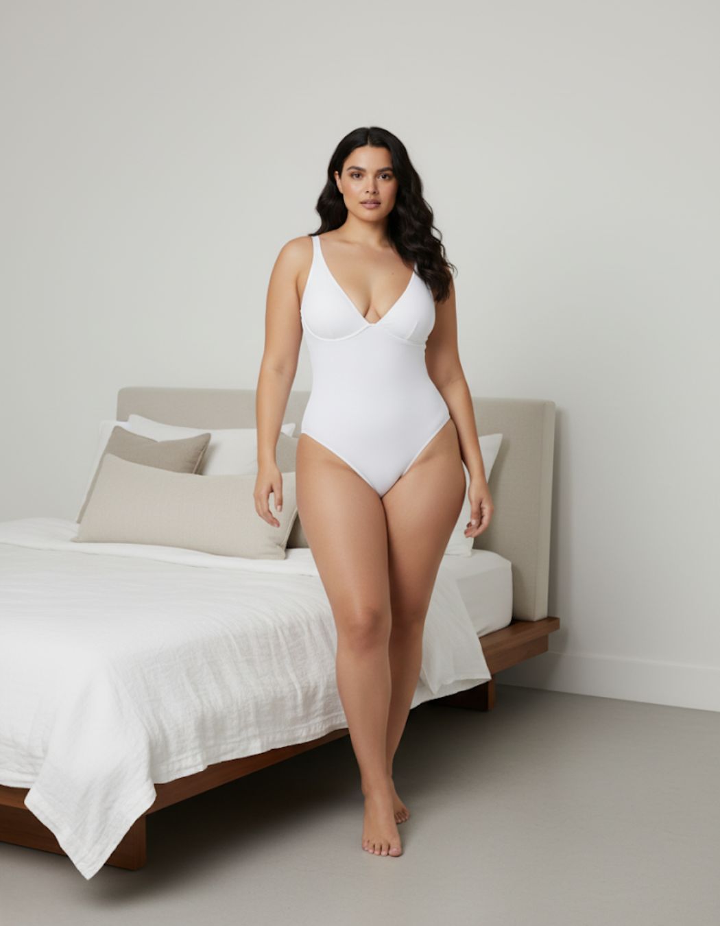 Modara V-Neck Shaping Thong Bodysuit
