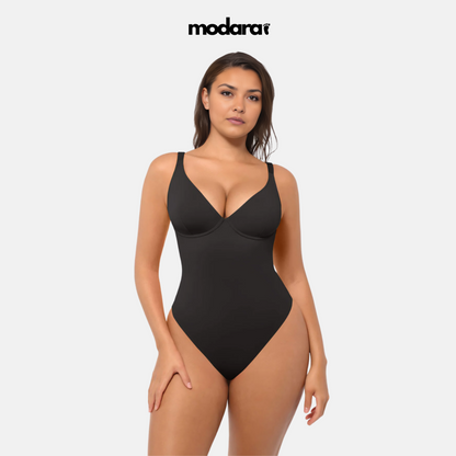 Modara V-Neck Shaping Thong Bodysuit
